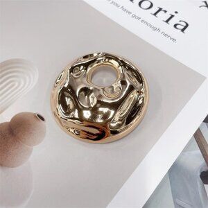 Vintage Geometric Brooch for Women and Men Chunky Hollow Round Disc Pin Jewelry